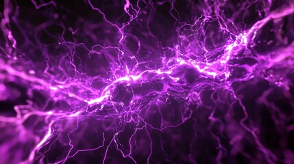 Mesmerizing Cosmic Electricity: Vibrant Purple Lightning Displays