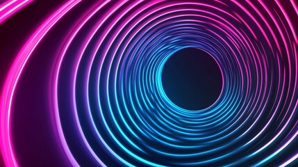 Naklejka premium Vibrant Neon Vortex: A Captivating Spiral of Light and Color
