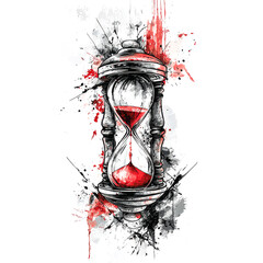 Abstract Timepiece with Colorful Paint Splatters