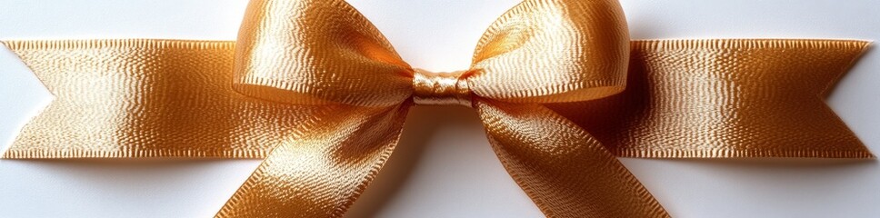 Isolated gold ribbon with clipping path on white background