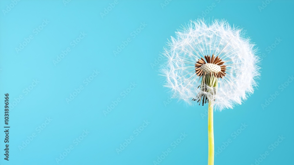 Poster ethereal dandelion seeds gently floating and drifting on the breeze symbolizing the spreading of hop