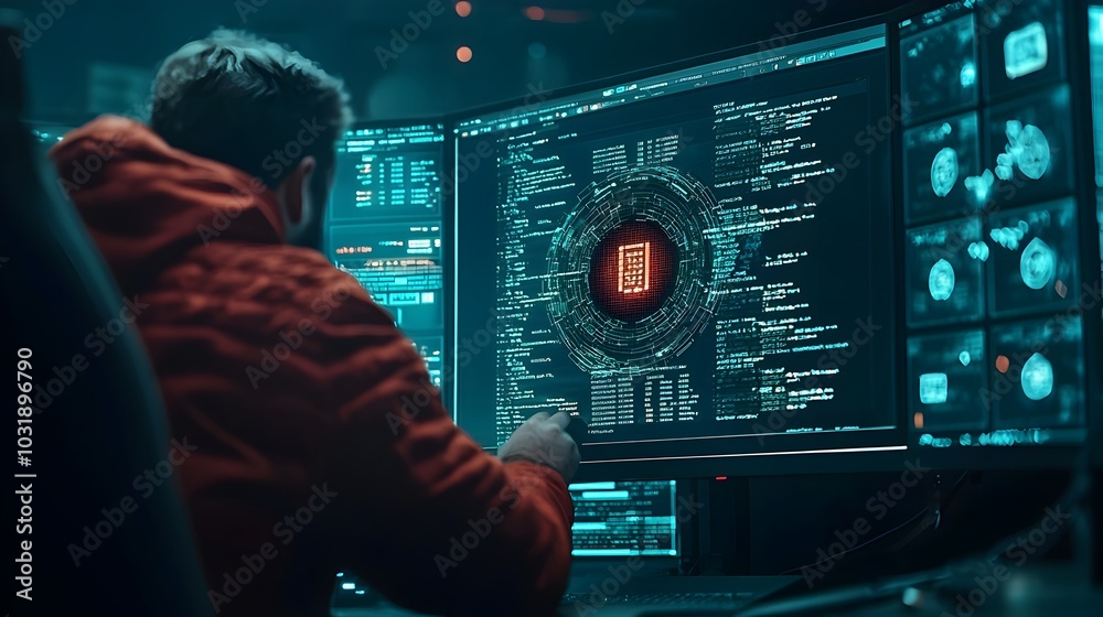 Poster Exposed Sensitive Information from Phishing Email Displayed on Digital Screen Highlighting Cyber Security Risks and the Need for Increased Awareness and Protection against Phishing Attacks