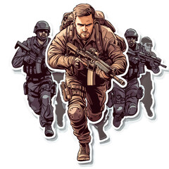 Group of People Walking in Adventure Setting