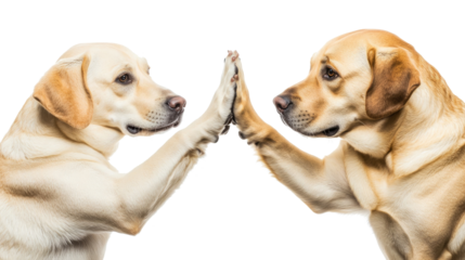 Labradors High-Fiving in Playful Interaction Generative AI