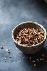 Gourmet Granola Parfait with Chocolate Drizzle and Nuts. Cocoa Peanut Butter Granola