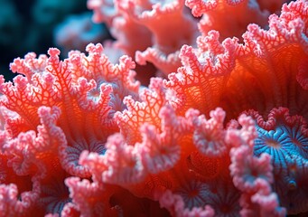 Red coral reef in the sea stock image