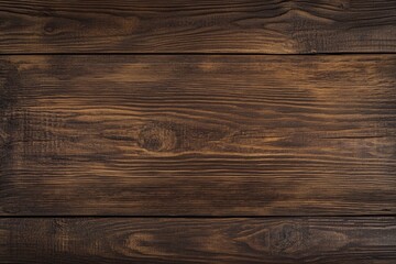 Fototapeta premium Dark brown aged wooden background with rustic texture, 2/3 space for text, ideal for furniture, kitchen counters, or desk design.