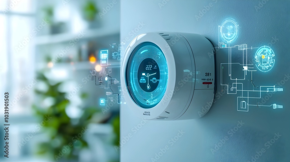 Fototapete intelligent smart meters remotely monitoring and analyzing electricity consumption data to optimize 
