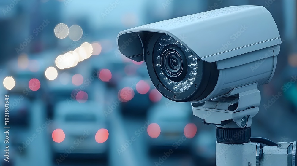 Fototapete Intelligent Traffic Monitoring System with IoT and Sensors for Optimizing Urban Mobility Improving Safety and Enhancing Infrastructure Efficiency