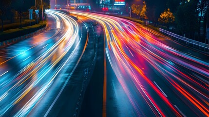 Obraz premium Abstract speed technology background with Hong Kong City night scenes