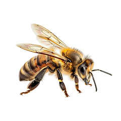 "High-Resolution Closeup Photography of a Bee, Perfectly Isolated on a Transparent Background for Stunning Visual Impact"