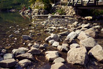 beautiful mountain lake, Morske Oko, Tatra Mountains, Poland