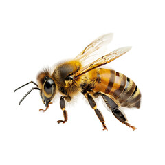 "Closeup Photography of a Bee in Stunning Detail, Isolated on a Transparent Background for a Crisp Insect Portrait"