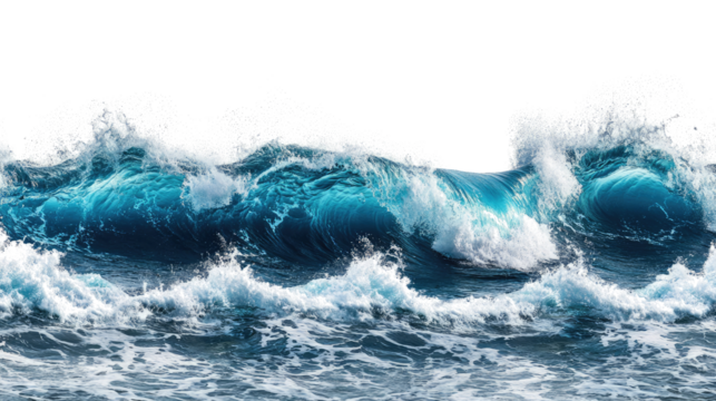 Powerful Stormy Waves Crashing in Deep Blue Ocean Waters Generative AI