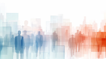 Abstract business background in graphic style, geometric image of people on a white background