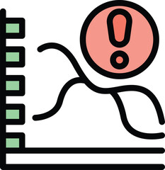 Simple line chart is showing a critical error with an exclamation point symbol