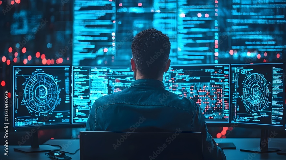 Poster Multiple Security Alert Pop Up Messages Flooding a Computer Monitor Screen Indicating Potential Online Threats or Cybersecurity Issues