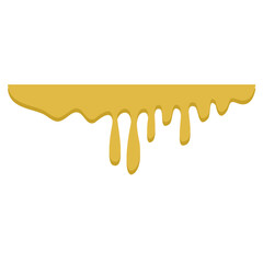 Honey dripping. Golden yellow realistic syrup. Liquid melt illustration
