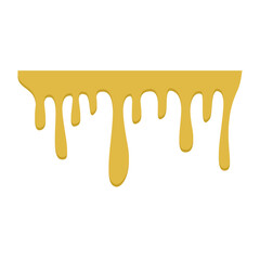 Honey dripping. Golden yellow realistic syrup. Liquid melt illustration