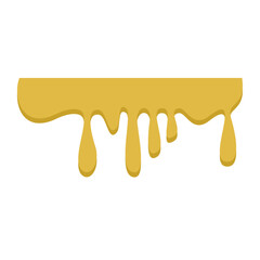 Honey dripping. Golden yellow realistic syrup. Liquid melt illustration