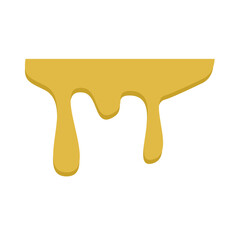 Honey dripping. Golden yellow realistic syrup. Liquid melt illustration