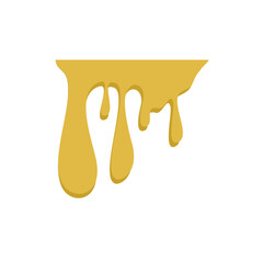 Honey dripping. Golden yellow realistic syrup. Liquid melt illustration