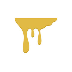 Honey dripping. Golden yellow realistic syrup. Liquid melt illustration