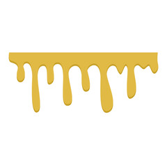 Honey dripping. Golden yellow realistic syrup. Liquid melt illustration