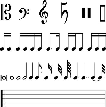 Music note icon set. vector illustration .