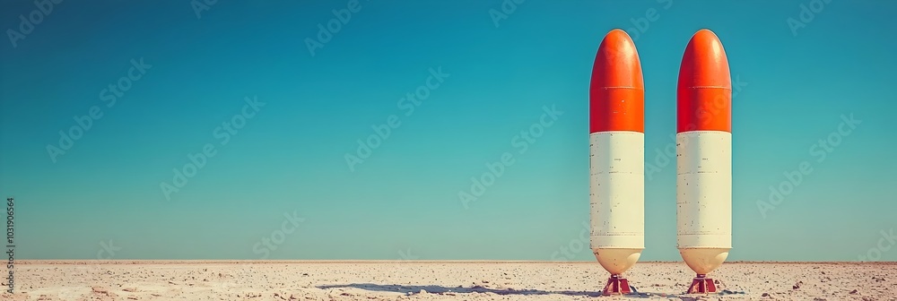 Aufkleber nuclear warheads stored in a highly secured and restricted military zone featuring advanced missile 
