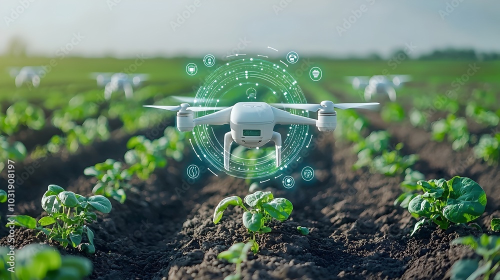 Poster Precision Agriculture Technology with Wireless Soil Moisture Sensors Placed in Crop Fields for Automated Cultivation and Optimization of Yield and Productivity