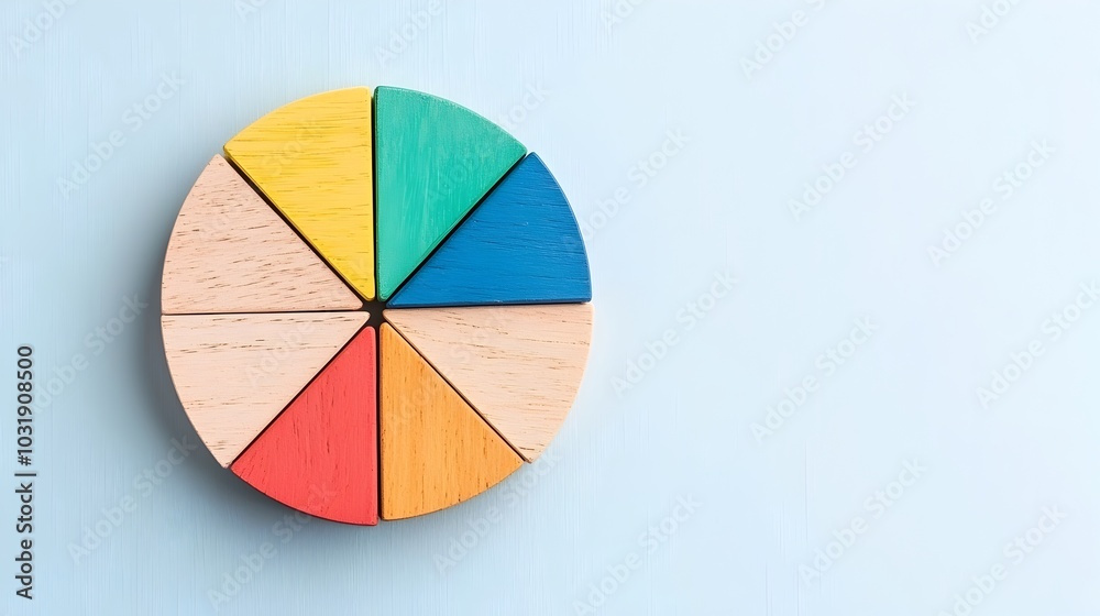 Poster Puzzle Pieces Forming a Pie Chart Representing Business Strategy and Financial Analysis  Conceptual Infographic for Corporate Planning Data Visualization and Decision Making