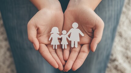 hands holding paper family cutout, family home, foster care, world mental health day, Autism support,homeschooling, budgeting cost of living, inflation concept