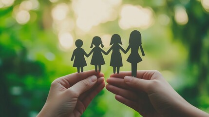 hands holding paper family cutout, family home, foster care, world mental health day, Autism support,homeschooling, budgeting cost of living, inflation concept