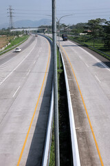 High Angle of Toll Road With Two Ways