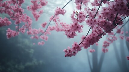 Sakura Blossoms in Mist