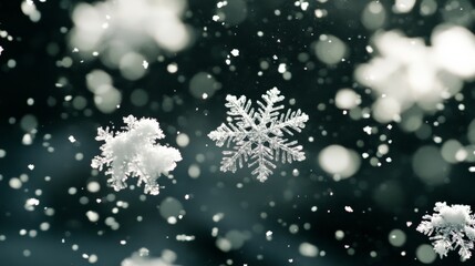 Fototapeta premium Delicate Snowflakes in Winter Wonderland
