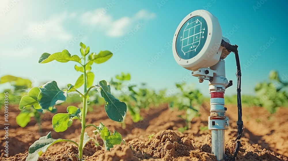 Poster Smart Agriculture System with Soil Moisture Sensors Placed in Crop Fields for Efficient Farming Yield Optimization and Sustainable Agricultural Production