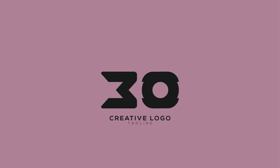 30 BO Abstract initial monogram letter alphabet logo design