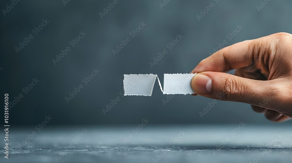 Poster torn piece of paper being taped together symbolizing the concept of apology compromise and reconcili