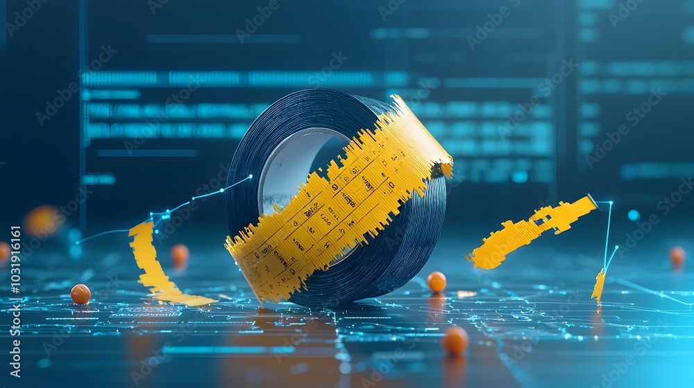 Aufkleber Torn security tape across a digital file folder symbolizing a breach in data protection and the vulnerability of sensitive corporate information stored in digital documents