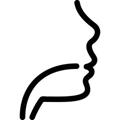 Simple vector icon head, throat