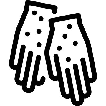 black gloves with dots clip art preview