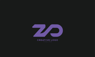 ZD 7D Abstract initial monogram letter alphabet logo design