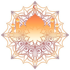 Mosque on an arabesque design transparent png