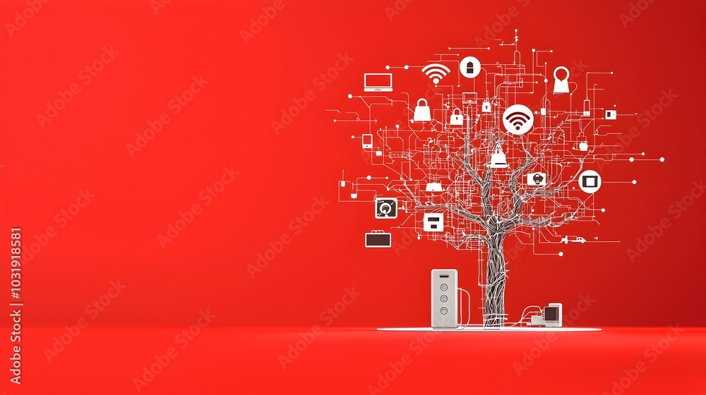 Aufkleber Virtual Private Network VPN Disconnection Depicted with Emerging Warning Symbols and Signals on Computer or Smartphone Screen  Cybersecurity and Online Privacy Concept