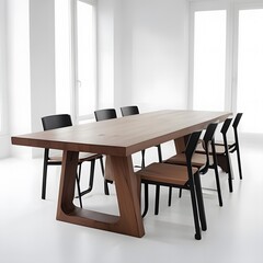 Fototapeta premium white dinning room dining room with unique chairs