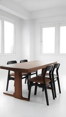 Fototapeta premium minimalist dinning room white dinning room 