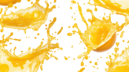 Vibrant Orange Juice Splashes Creating a Dynamic Fruit Crown Effect Generative AI