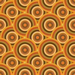 Circles with color palette. Seamless pattern with geometric colored spheres for textile. Vector.